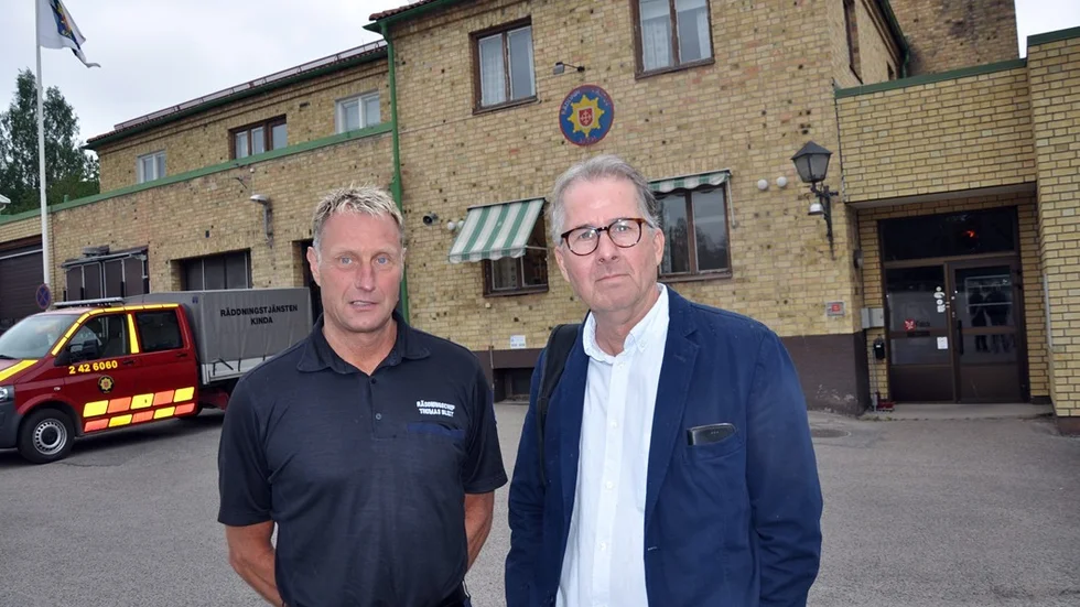 Räddningschef Tomas Blixt och projektledare Ulf Nyberg på MSB, har inlett planeringsarbetet för den framtida Räddningsstationen. Foto: Alf Wesik