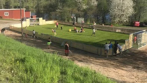 Bild från ett tidigare tillfälle då en av de första träningarna på arenan ägde rum.