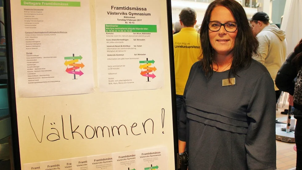 Maria Moreau jobbar som studie- och yrkesvägledare på Västerviks gymnasium. Foto: Ellinor Harrysson