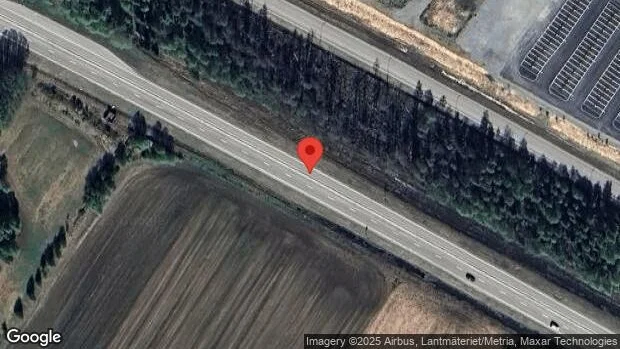 Stopp på väg 594 efter singelolycka
