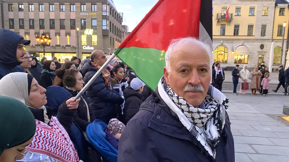 Amil Sarsour har deltagit i alla Palestinademonstrationer som arrangerats på lördagarna i Uppsala sedan oktober 2023.
