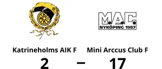 Mini Arccus Club F utklassade Katrineholms AIK F – vann med 17-2