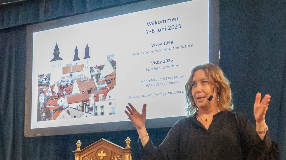 Projektledaren Jenny Lennhammar var inbjuden till DBW för att berättat om Hansedagarna.