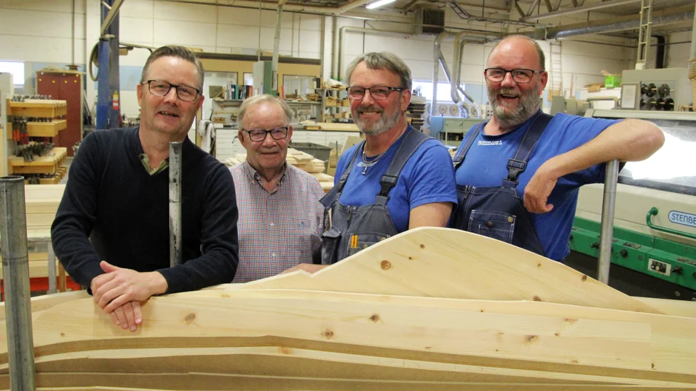 4 x Wessman. Pappa Lennart Wessman tog över Storsjö Trapp & Snickerifabrik 1974 och lämnade över till sönerna Fredrik, Patrik och Tomas Wessman 2001.