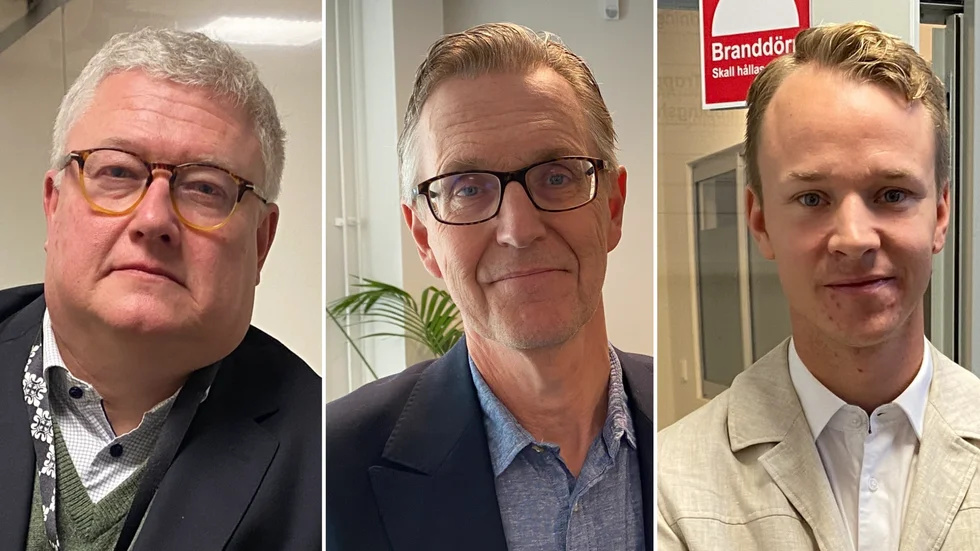 Om fempartistyret vill få bort Anders Wikan (NE), i mitten, från kommunalrådsposten kan fullmäktige återkalla uppdraget, om vissa förutsättningar är uppfyllda. Men då gäller återkallandet för samtliga kommunalrådsuppdrag. Alltså även Peter Books (M) och Jesper Englundhs (S).