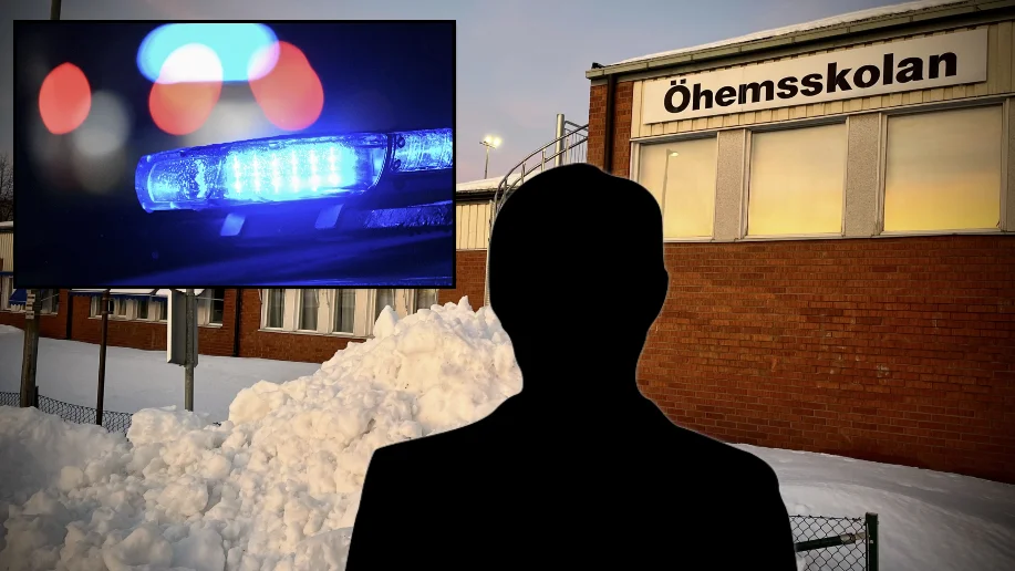 Maskerad och svartklädd. Mannen stod bakom en snöhög på Öhemsskolans skolgård när han, enligt flera elever, filmade barnen med sin mobiltelefon. "Vad vill han? Något känns fel", säger rektorn Carola Tornberg. 