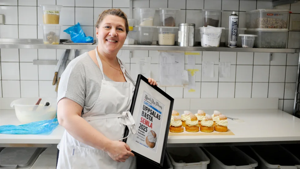 Josefine Baumann på Ofvandahls hovkonditori och café blev rörd av utmärkelsen.