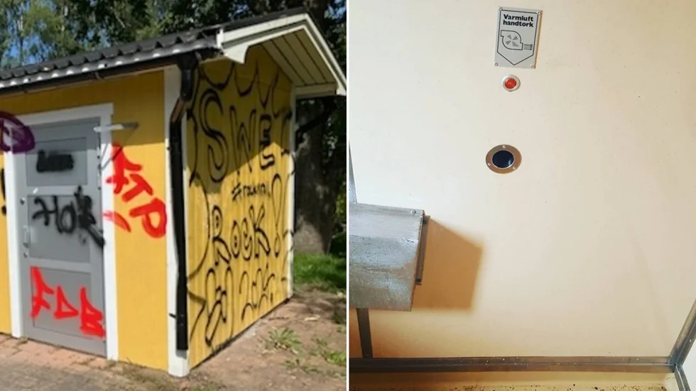 Insidan av den offentliga toaletten vid Kungs Norrby är värre än utsidan.