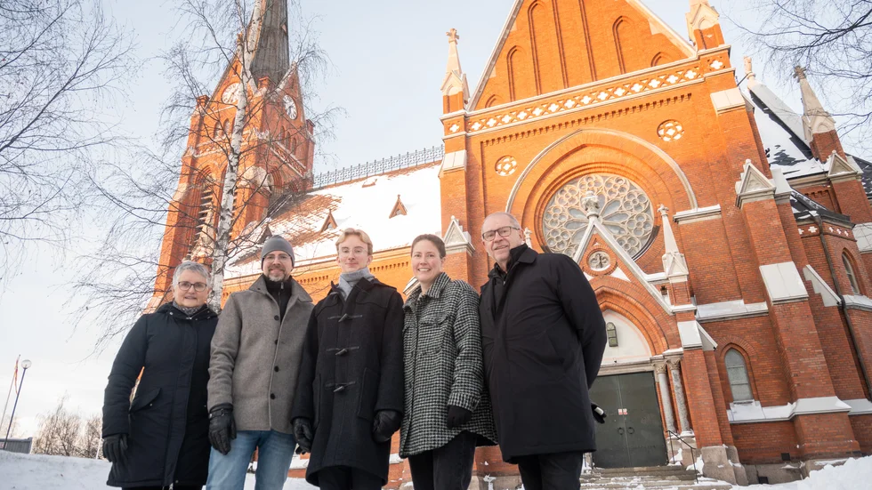 Britta Lind, Samuel Lind, Alvar Lind, Sara Lind och Rainer Lind är alla med på söndagens uppsättning av Bachs Juloratorium i Luleå domkyrka.