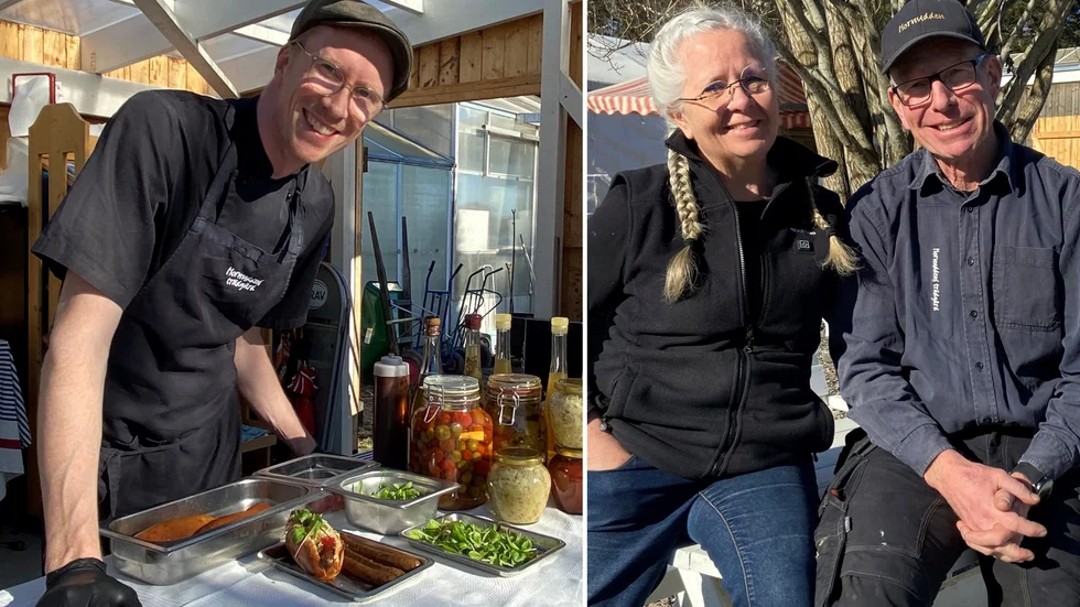 Hornuddenkocken Oskar Nyström och ägarna Karin och Mats Sjöstedt. Arkivbilder.