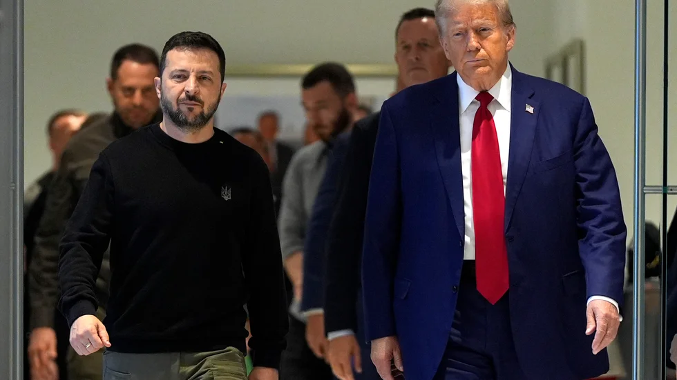 Ukrainas president Volodymyr Zelenskyj och Republikanernas presidentkandidat Donald Trump.