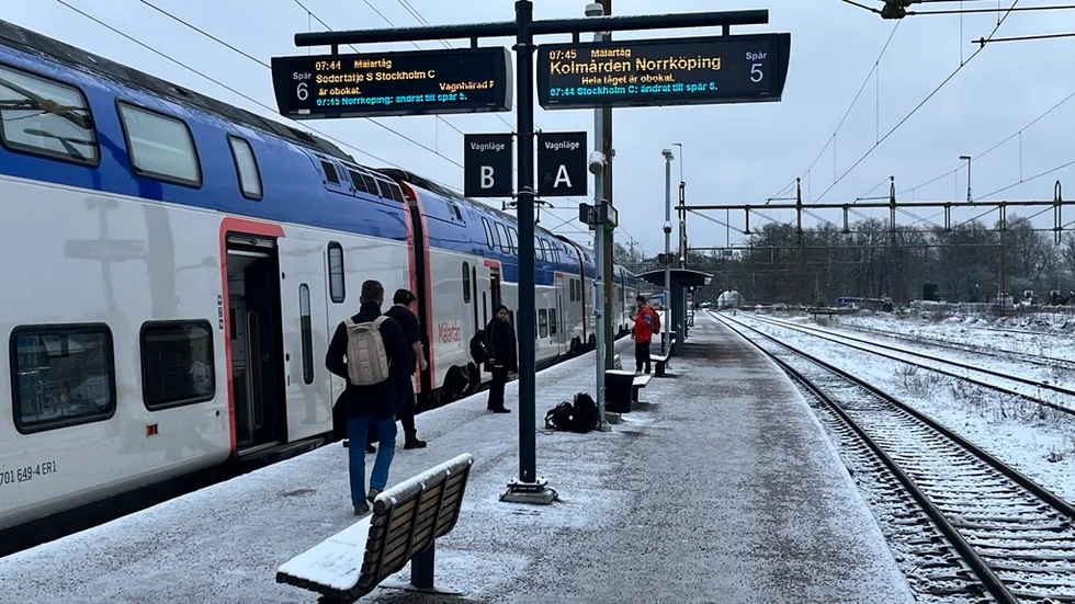 Nyköpings centralstation under torsdagsmorgonen.