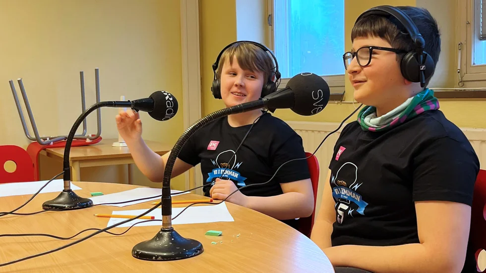 Isak Förare och Amin Issac under tävlingen mot Folkungaskolan.