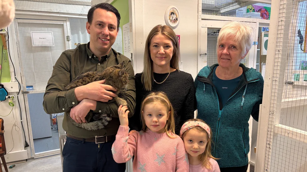 Familjen Nordberg/Wahlqvist tillsammans med Anki Ljung.