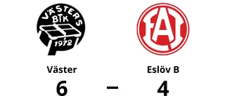 Väster vann med 6-4 mot Eslöv B