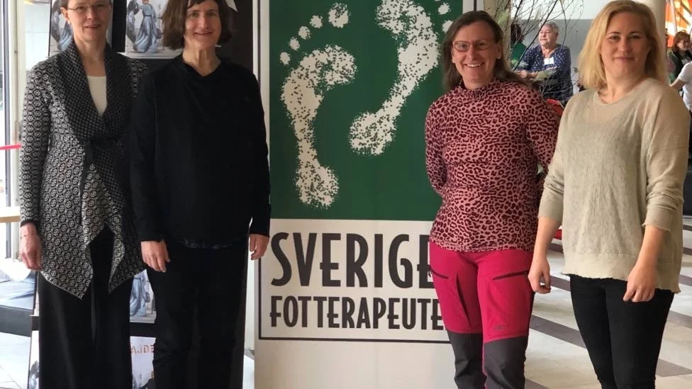 Föreläsarna från NUS. Från vänster Anna-Karin Österlund, fysioterapeut, Eva Gustafsson, ortopedtekniker, Lisbeth Brax Olofsson och Anna Blind, båda ortopeder.