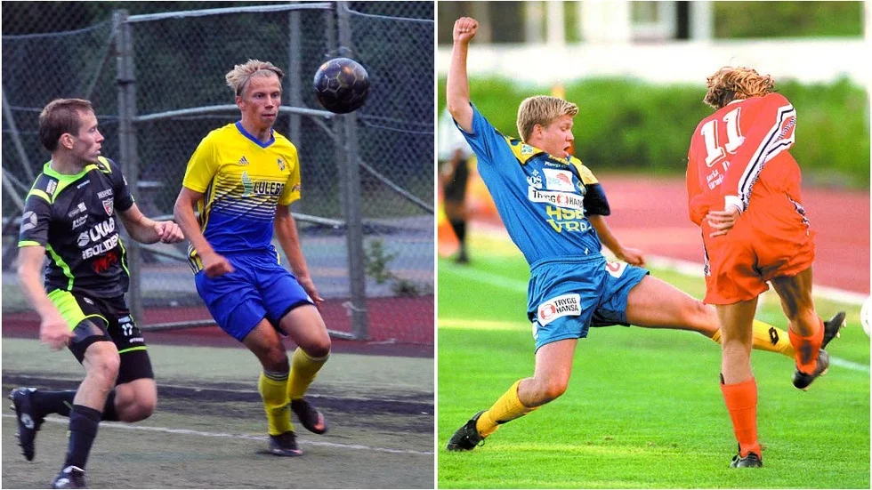 Hampus Stoltz i Lira BK 2019 till vänster och farbror Robert Stoltz i Lira 1997.