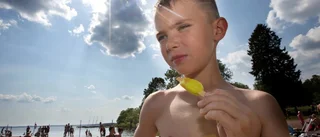 "21 grader i vattnet och ok att bada"