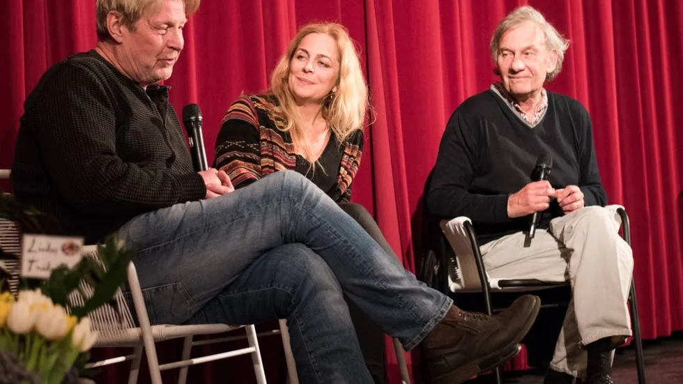 Rolf Lassgård, Lia Boysen och John Olsson frågades ut av publiken efter visningen av "Miraklet i Viskan".