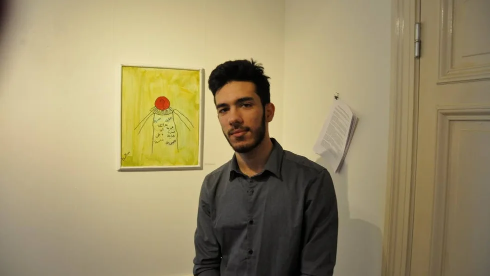 Tillhörighet. Abdulsalam Aldahir har målat en okänd person som symboliserar människor på flykt.