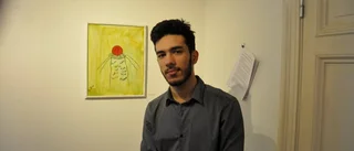 Flyktingar ställer ut konst i Uppsala