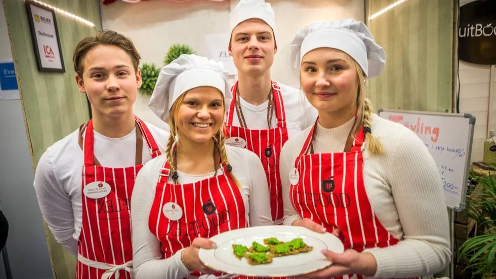 Pontus Sylve, Ebba Sellberg, Jonathan Sandberg och Julia Högman i Flexfood.