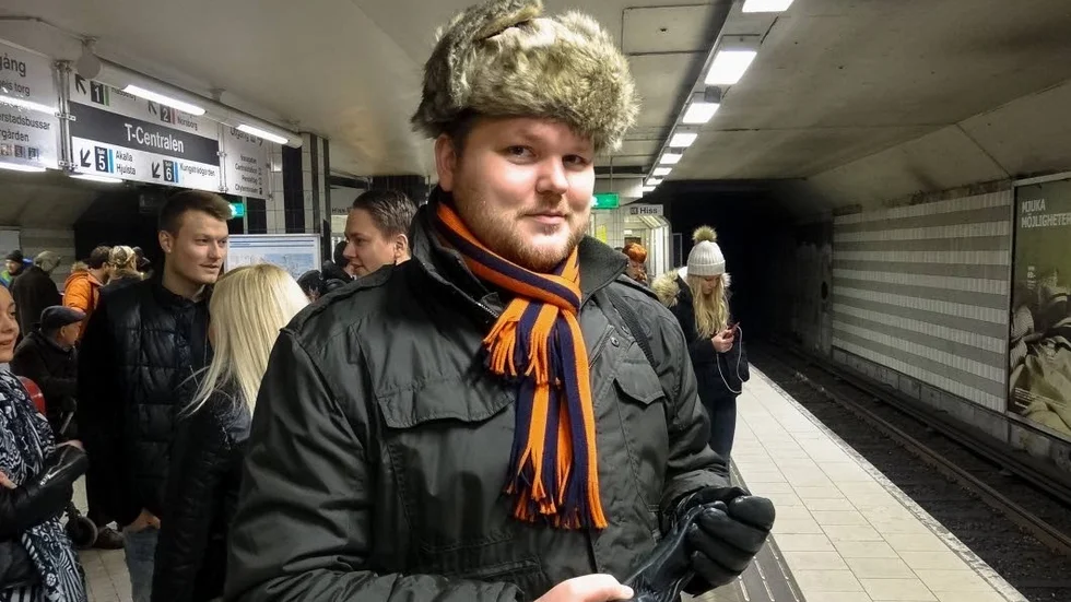 Johan Angermund är skakad efter att en avliden kropp hittats på hans mark.