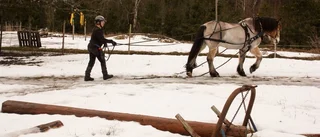 Hon jagar medalj i skogsterräng
