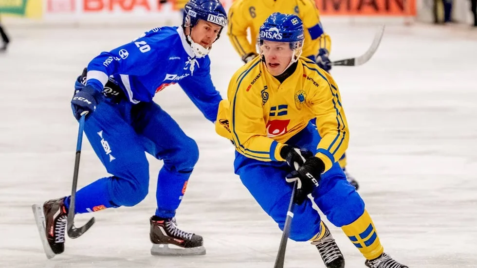 Erik Pettersson under bandy-VM.