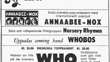 UNT-annonsen som kungör konserten med The Who som dragplåster.