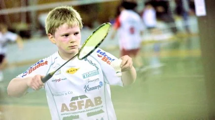 Johannes Olsson var en av över hundra barn som spelade UNT-cupen i badminton.