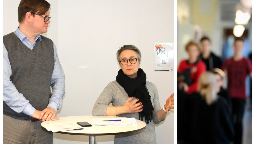 Under tisdagen presenterade Kvartetten en ny satsning på sju miljoner kronor som ska gå till de drygt 1000 ungdomar mellan 16 och 20 år i Norrköpings Kommun som varken arbetar eller jobbar. På bilden: Kikki Liljeblad (S) och Ola J Hedin (L).