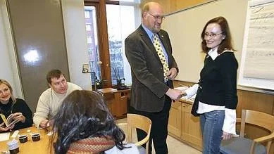 Irina Levshina var en av de vitryska journalister som träffade Uppsalas kommunalråd Gunnar Hedberg.