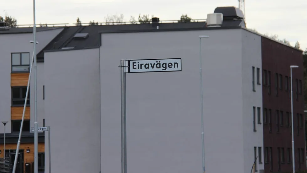 Eiravägen sydväst om tomten med det kommande trygghetsboendet.