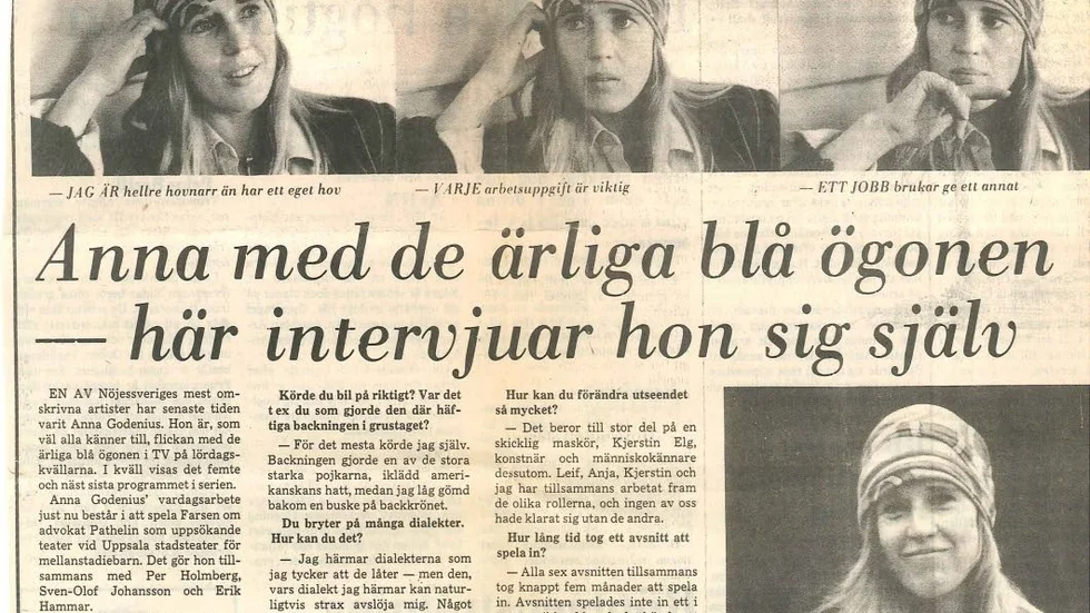 Anna Godenius ställde upp på en intervju för UNT, men gjorde den själv.