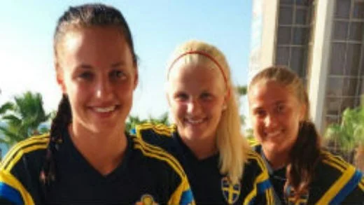 Straffhjältar. Nathalie Björn, Emma Holmgren och Filippa Angeldahl ledde Sverige till final.