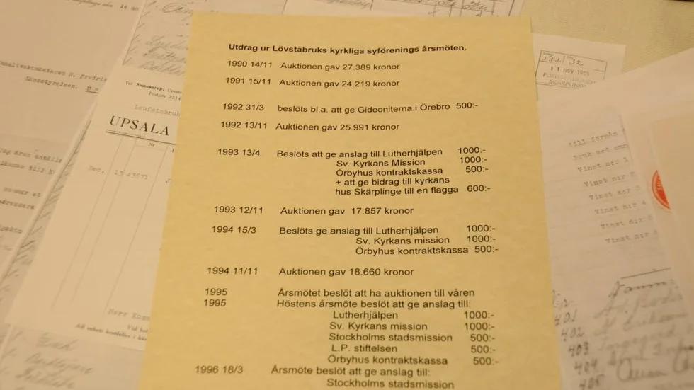 Lövstabruks kyrkliga syförening har bidragit till välgörande ändamål genom åren.