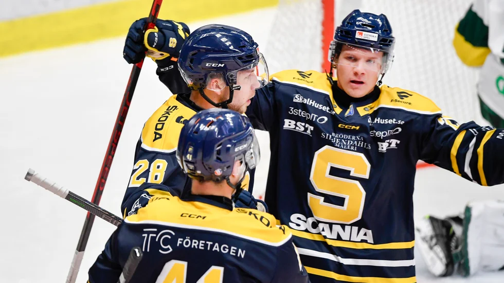 Södertälje fick jubla och har fortfarande chansen att undvika kval i hockeyallsvenskan. Arkivbild.