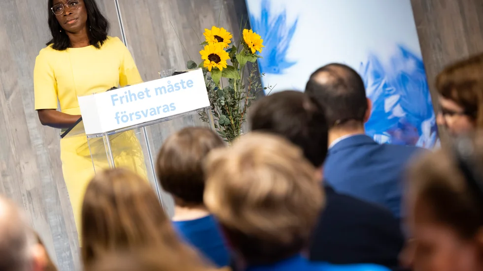Valrörelse. Liberalernas partiledare Nyamko Sabuni på partiets riksmöte i helgen.