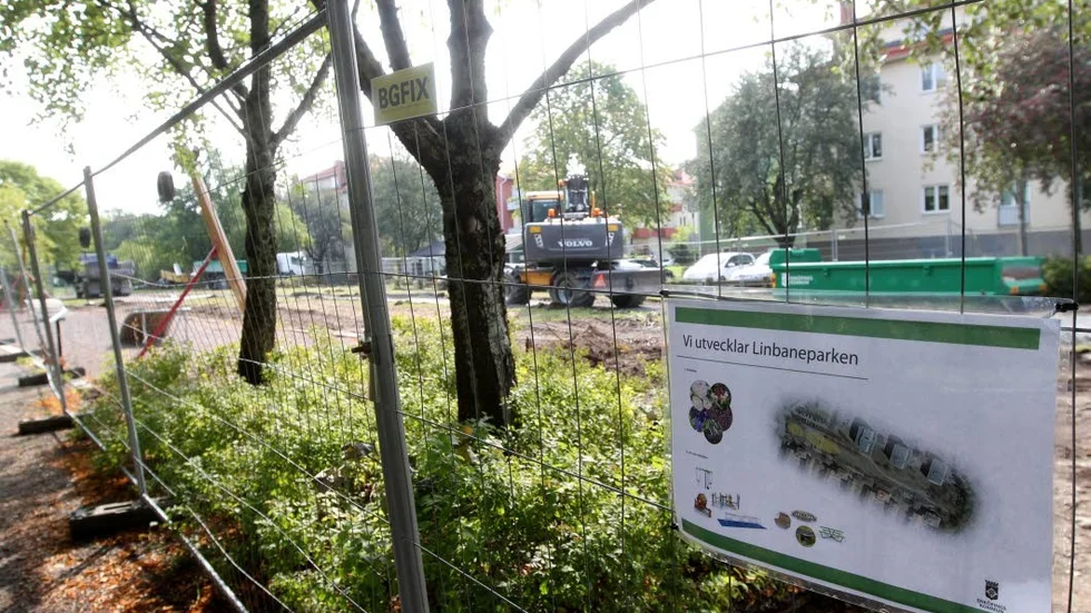 Omkring tre månader är byggtiden för den nya områdesparken mellan Bergsgatan och Linbanegatan.