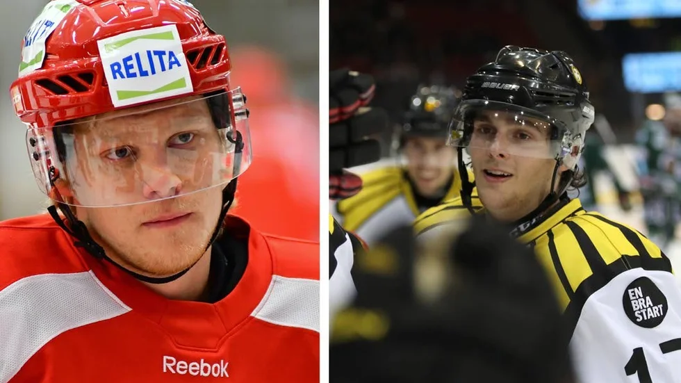 Nilsson ut och Bjurström in för Almtuna. Till höger syns Bjurström efter ett mål mot Frölunda.