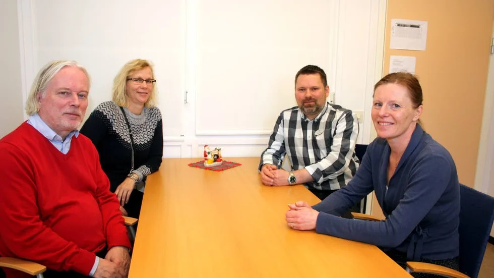Skolledning. Rektor Kenny Andersson, programrektor Evamari Holmgren Stenlöf, programrektor Daniel Hellström och kurator Susanna Kajava tar frågan på allvar.