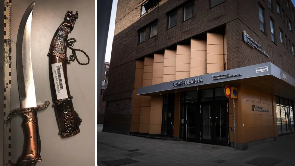 En man döms för att med kniv hotat en bekant sam för att sexuellt ha ofredat en polis.