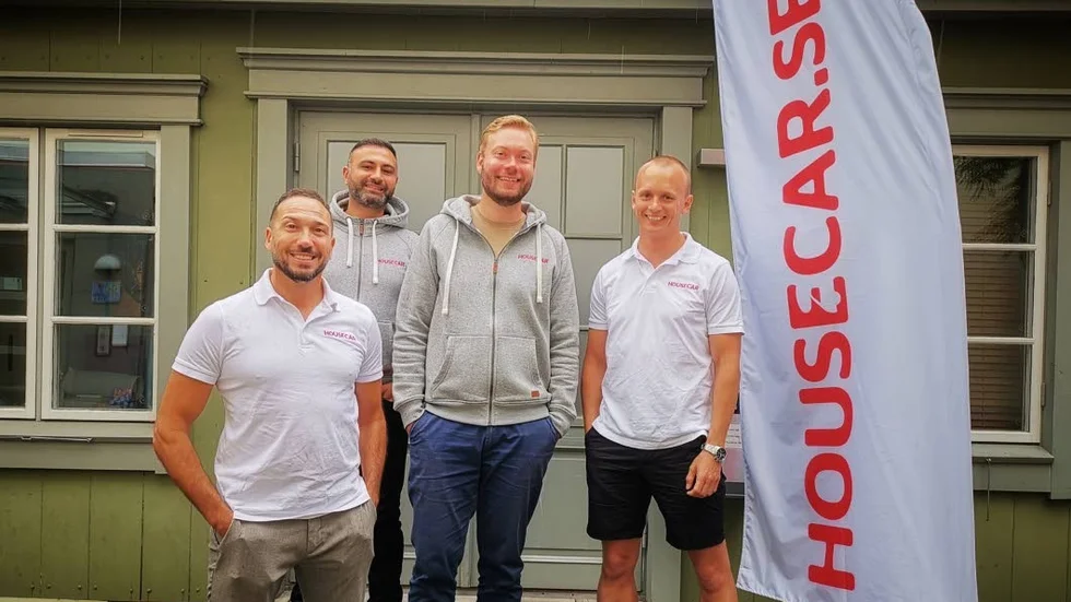Uppsalakvartetten (från vänster) Nicolas Cohen, Farshad Tajik, Rickard Magnusson och Anders Lisspers har startat sajten Housecar som gör att privatpersoner kan hyra ut sina husbilar.