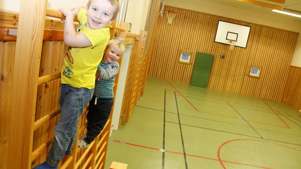 Gillar idrottshallen. Lukas och Hugo Hagstedt, 6 respektive snart 4 år, gillar idrottshallen i Hargshamn. Inför kalas och barngymnastik har dock gymnastiksalen som hyrs ut av kultur- och fritidsförvaltningen varit helt ostädad.