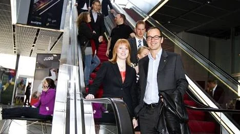 Stefan Hanna tillsammans med C-ledaren Annie Lööf på Relationsdagen i Uppsala förra veckan.