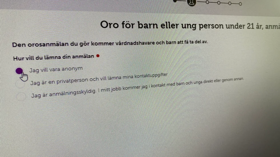 En orosanmälan kan göras även anonymt, och ibland även direkt över webben.
