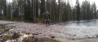 Floder av regn på vägarna