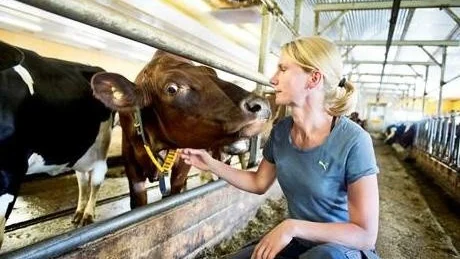 KELSJUK. Linnea Larsson tog över gården efter sin far Werner Larsson förra året. Hon berättar att hon försöker vara positiv trots de svåra ekonomiska tiderna.
