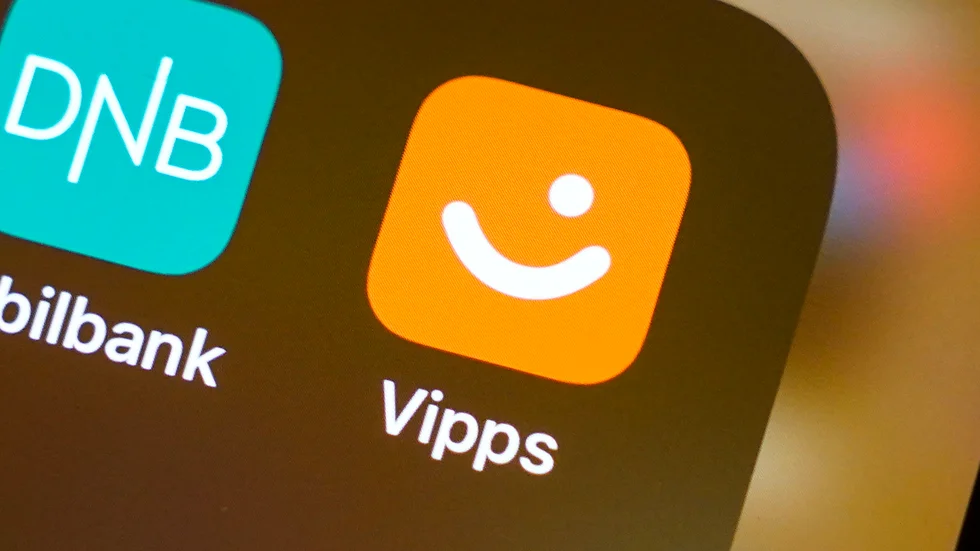 En telefon med mobilappen Vipps. Arkivbild.